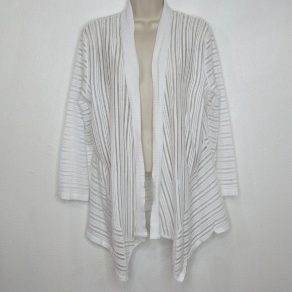 Kasper Women Open Front Flyaway Cardigan Size L - Picture 1 of 6